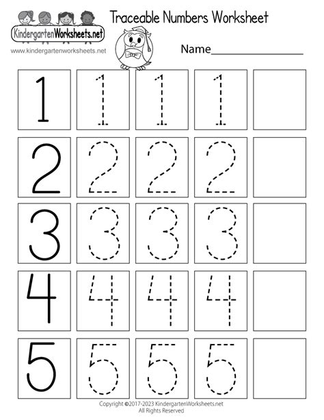 Free Printable Traceable Numbers Worksheet