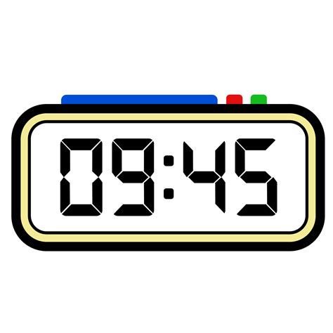 Digital Clock Time Show 9.45, Clock 24 Hours Illustration, Time ...