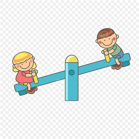 Seesaw Cartoon Vector Art PNG, Cartoon Seesaw Clipart, Seesaw, Child ...