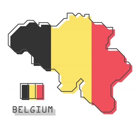 Bandera y mapa de bélgica | Vector Premium