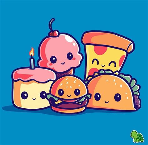 Cute Food Drawings Wallpaper