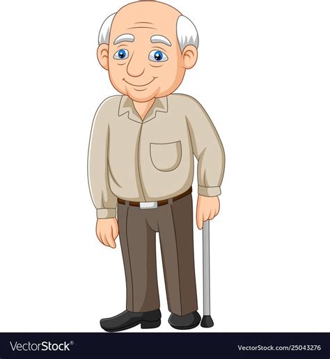 Cartoon senior elderly old man Royalty Free Vector Image | Idoso ...