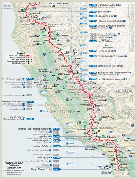 Overview maps - Pacific Crest Trail Association | Pacific crest trail ...