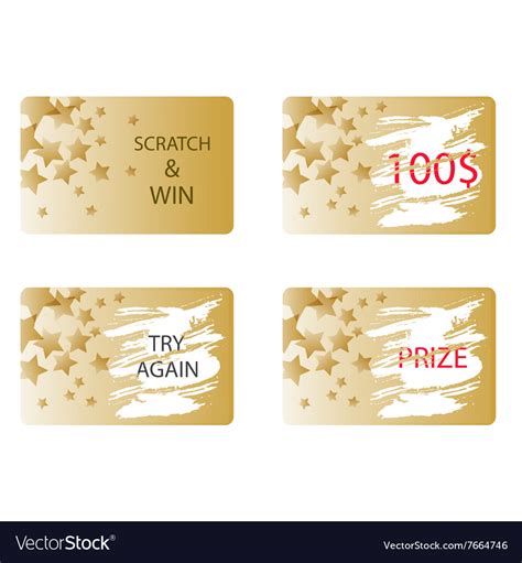 Scratch and win a prize card Royalty Free Vector Image