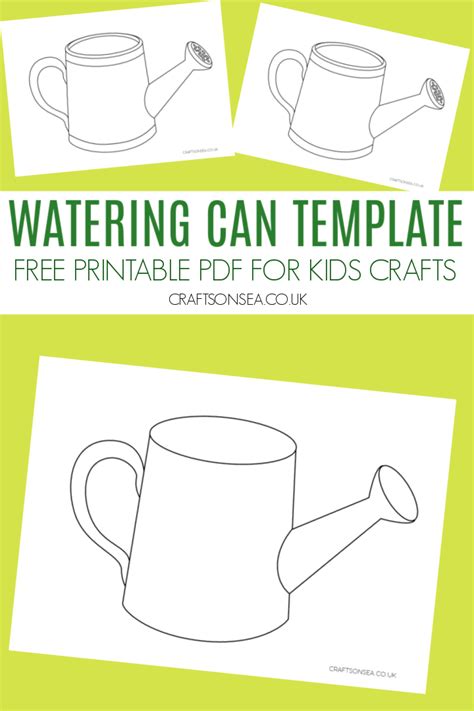 Watering Can Template (FREE Printable PDF) - Crafts on Sea