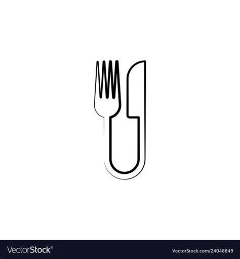 Restaurant logo fork and knife icon symbol Vector Image