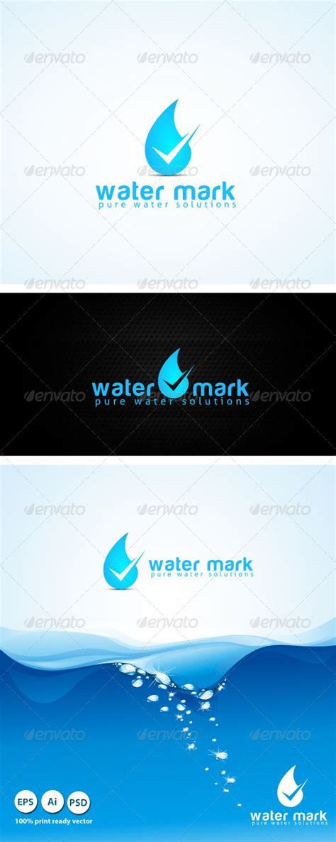 Water Mark Logo | Water design, Vector shapes, Marks