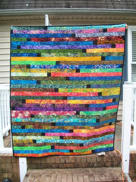 Sew Cook and Travel: Dark Batiks Jelly Roll Race Quilt with Spacers ...