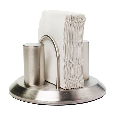 Essential Home Stainless Steel Napkin Holder & Salt and Pepper Set ...