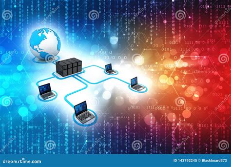 Computer Network Isolated In Technology Background. Network Connection ...