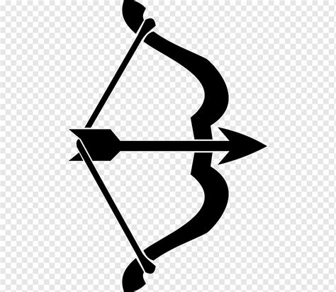 Bow and arrow, Arrow, angle, bow, silhouette png | PNGWing