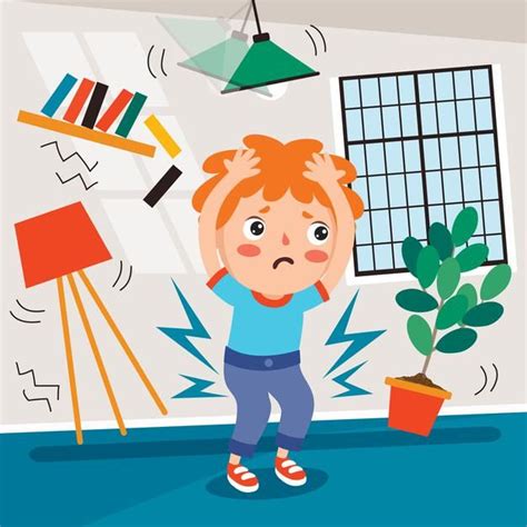 Premium Vector | Earthquake scene with cartoon character | Earthquakes ...