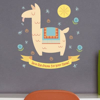 Llama Drama - Quote - Printed Wall Decals Stickers Graphics