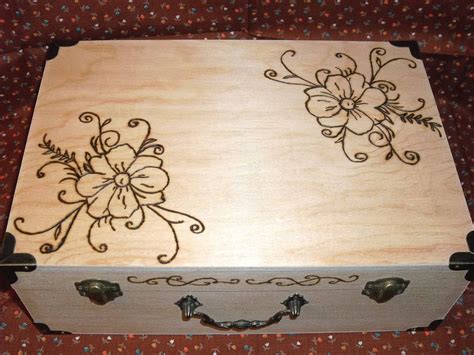 Wood Burned Floral Box for Photos Wedding or Christmas Cards | Etsy ...