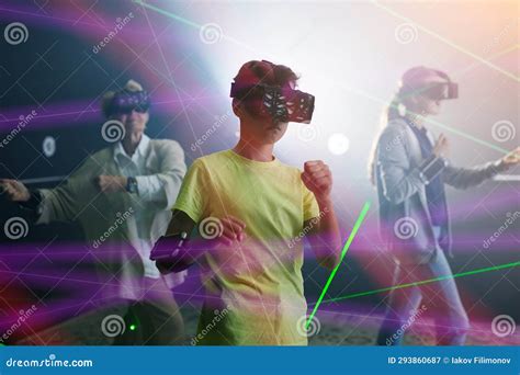 Boy Playing VR Games with His Family Stock Image - Image of 1314, girl ...