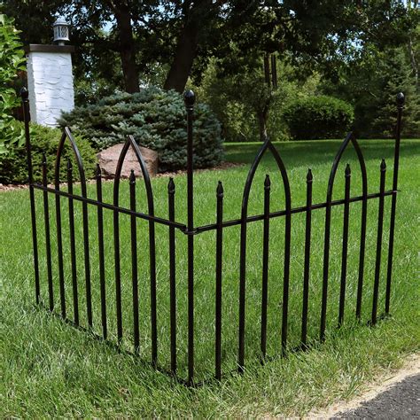 Sunnydaze 2-piece Decorative Gothic Garden Landscape Iron Border Fence ...