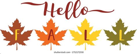 Hello Fall Fall Leaves Vector Illustration Stock Vector (Royalty Free ...