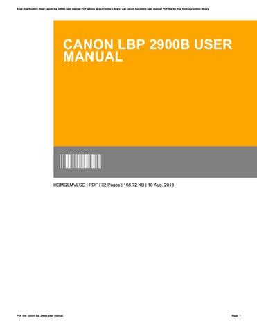 Canon Lbp 2900b User Manual by steffenmichael187 - Issuu