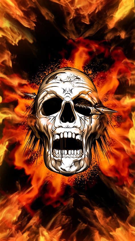 2K free download | Skull in fire, fire, plotaverse, skull, HD phone ...