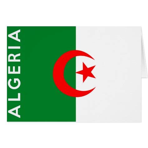 algeria country flag text name greeting card | Zazzle