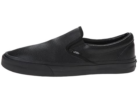 Vans Classic Slip-On™ (Perf Leather) Black/Black - Zappos.com Free ...