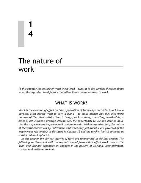 The nature of work - WHAT IS WORK? Work is the exertion of effort and ...