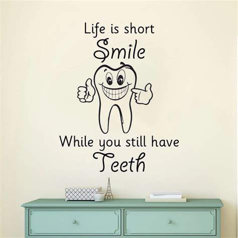 Wall Sticker Dental Clinic Quote Wall Decal Home Bathroom Decor Dentist ...