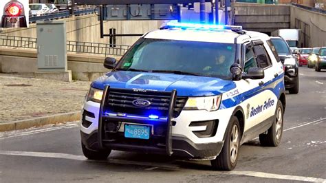 Boston Police Car Ford Interceptor Responding Lights and Sirens - YouTube