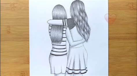 Cute Friendship Drawings In Pencil