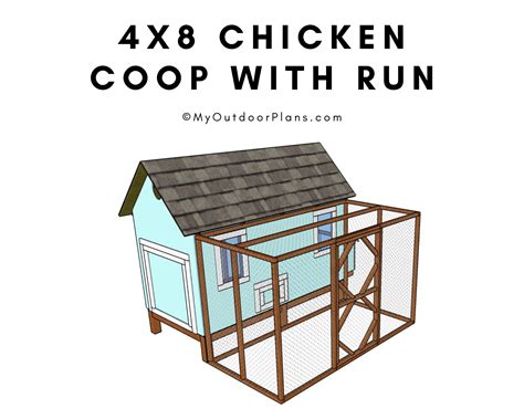 4x8 Chicken Coop with Run Plans | Etsy