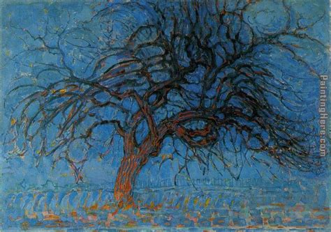 Piet Mondrian Avond Evening Red Tree painting anysize 50% off - Avond ...