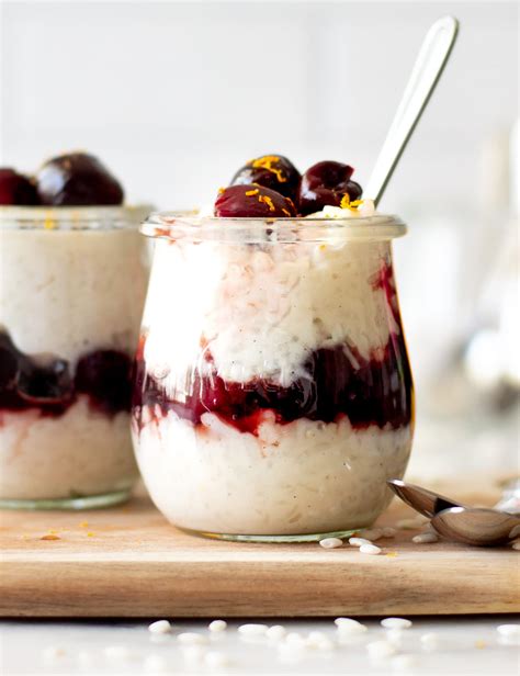 Coconut Rice Pudding with Cherries - #foodbyjonister