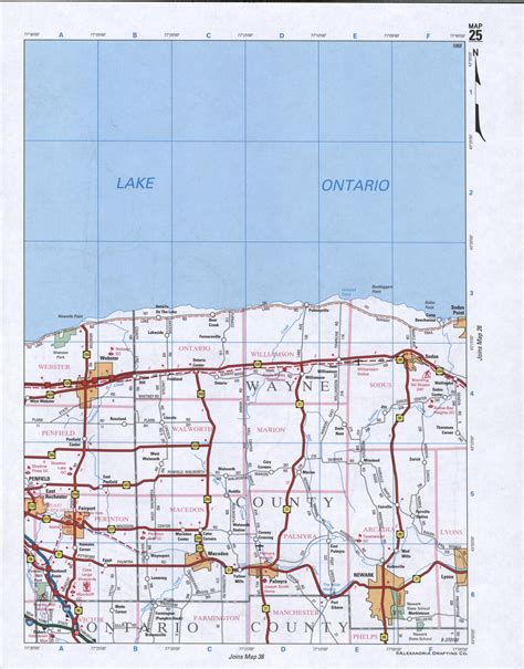 Map of Wayne County, New York state