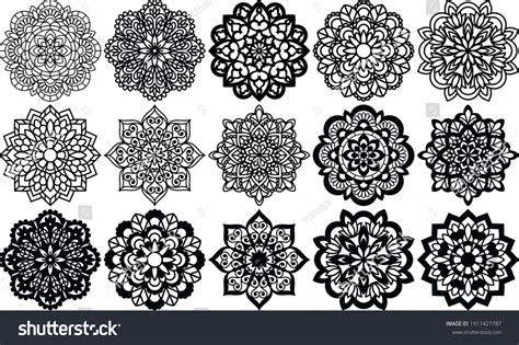 Mandala Templates Paper Vinyl Laser Cutting Stock Vector (Royalty Free ...