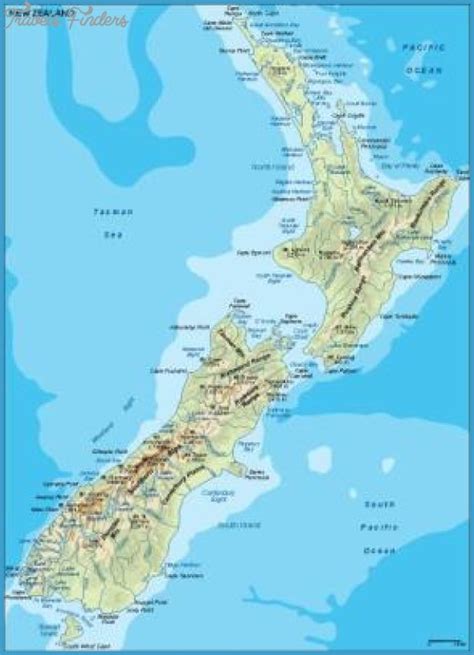 New Zealand Topographic Map - TravelsFinders.Com