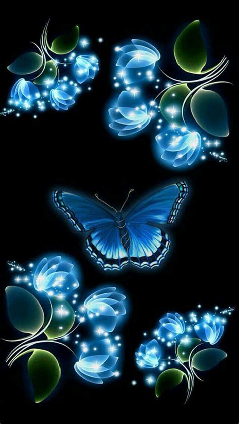 Wallpaper...By Artist Unknown... in 2019 | Butterfly wallpaper, Blue ...