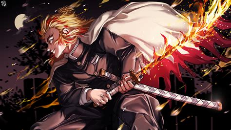 1920x1080 Resolution Kyojuro Rengoku HD Demon Slayer 2022 Art 1080P ...