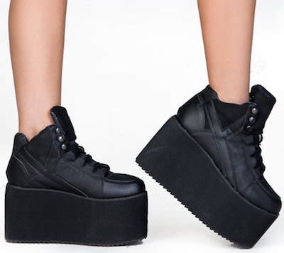 Women's Black High Platform Sneakers