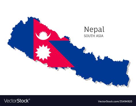 Map nepal with national flag Royalty Free Vector Image