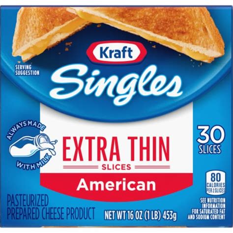 Kraft Singles Extra Thin Sliced American Cheese, 30 ct / 16 oz - Fry’s ...