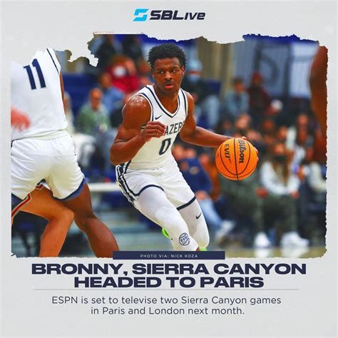 Bronny James, California Basketball Club jouera à des matchs ESPN à ...