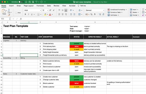 Regression Testing Template Excel