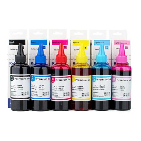 Universal Dye Refill Ink Combo for Epson Printer Cartridges BK/C/M/Y/LC ...