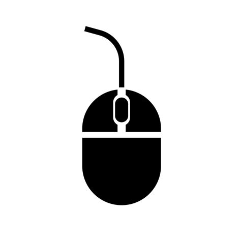 Wired computer mouse silhouette icon. Vector. 26730102 Vector Art at ...