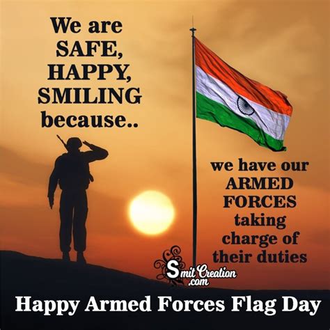 Indian Armed Forces Flag Day Inspirational Quotes - SmitCreation.com