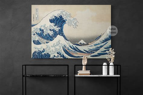 The Great Wave at Kanagawa Canvas Japanese Art Katsushika - Etsy