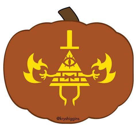 Free Bill Cipher jack-o-lantern stencils inspired by Gravity Falls ...