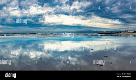 scenic venice pier in sunset with reflection at beach Stock Photo - Alamy