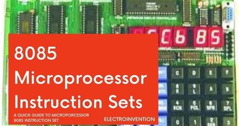 8085 Instruction Set - Instruction sets of 8085 microprocessor