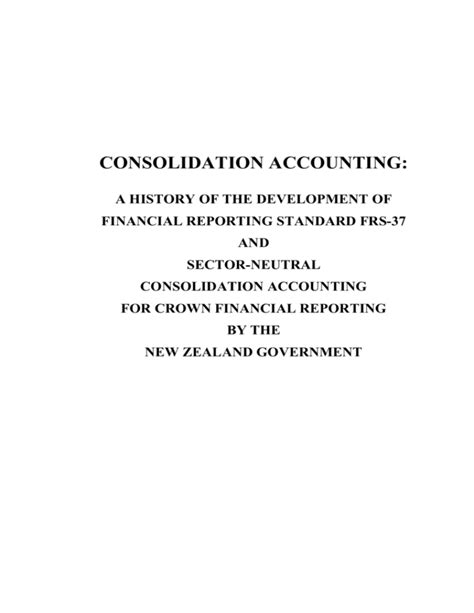 CONSOLIDATION ACCOUNTING